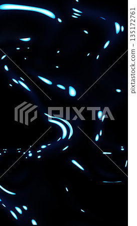 Abstract smooth blue glowing liquid pattern with soft light reflections on a dark background Abstract smooth blue glowing liquid pattern with soft light reflections on a dark background 135172761