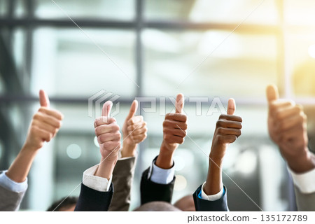Success, thumbs up and group of people thank you, support or teamwork hands vote, yes and like emoji. Great, ok and business women, men or winner for collaboration and thanks sign in career winning Success, thumbs up and group of people thank you, support or teamwork hands vote, yes and like emoji. Great, ok and business women, men or winner for collaboration and thanks sign in career winning 135172789