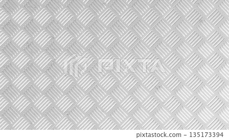 Silver diamond tread metal plate textured industrial background. 3D rendering illustration 135173394