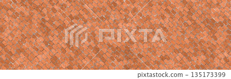 Orange brick wall strip masonry texture banner. 3D rendering illustration Orange brick wall strip masonry texture banner. 3D rendering illustration 135173399
