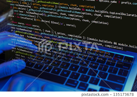 Coding background, Application development and code programming. Technology business computers concept Coding background, Application development and code programming. Technology business computers concept 135173678