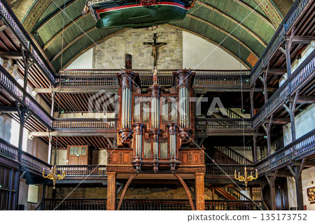 Interior of St Jean Baptiste church in Saint Jean de Luz in Fran Interior of St Jean Baptiste church in Saint Jean de Luz in Fran 135173752