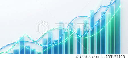 Bar chart on background. Financial analysis and market insights 135174123
