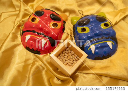 Setsubun image of red and blue demons Setsubun image of red and blue demons 135174633