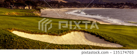 Pebble Beach golf course, Monterey, California, usa 135174703