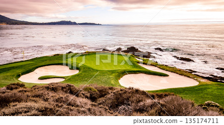 Pebble Beach golf course, Monterey, California, usa Pebble Beach golf course, Monterey, California, usa 135174711