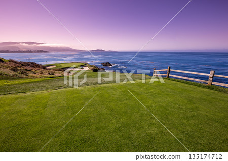 Pebble Beach golf course, Monterey, California, usa 135174712