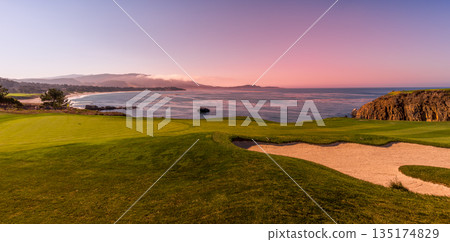 Pebble Beach golf course, Monterey, California, usa Pebble Beach golf course, Monterey, California, usa 135174829