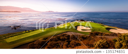 Pebble Beach golf course, Monterey, California, usa 135174831