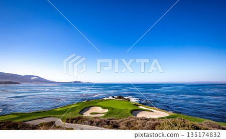 Pebble Beach golf course, Monterey, California, usa 135174832