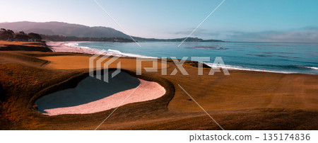Pebble Beach golf course, Monterey, California, usa 135174836