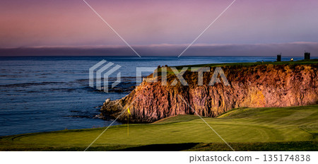 Pebble Beach golf course, Monterey, California, usa 135174838