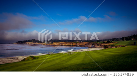 Pebble Beach golf course, Monterey, California, usa Pebble Beach golf course, Monterey, California, usa 135174839