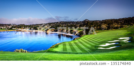 Pebble Beach golf course, Monterey, California, usa Pebble Beach golf course, Monterey, California, usa 135174840