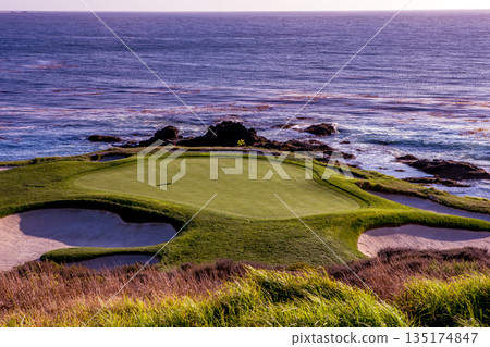 Pebble Beach golf course, Monterey, California, usa 135174847