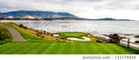 Pebble Beach golf course, Monterey, California, usa 135174849