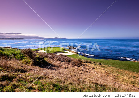Pebble Beach golf course, Monterey, California, usa 135174852