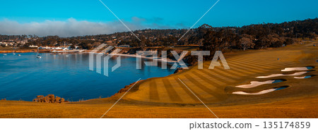 Pebble Beach golf course, Monterey, California, usa 135174859