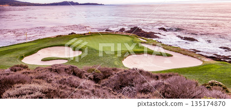 Pebble Beach golf course, Monterey, California, usa Pebble Beach golf course, Monterey, California, usa 135174870
