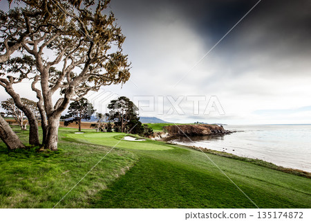 Pebble Beach golf course, Monterey, California, usa Pebble Beach golf course, Monterey, California, usa 135174872
