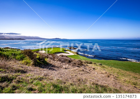 Pebble Beach golf course, Monterey, California, usa 135174873