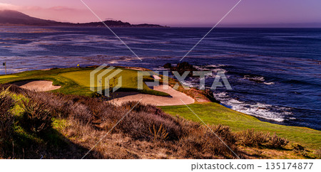 Pebble Beach golf course, Monterey, California, usa 135174877
