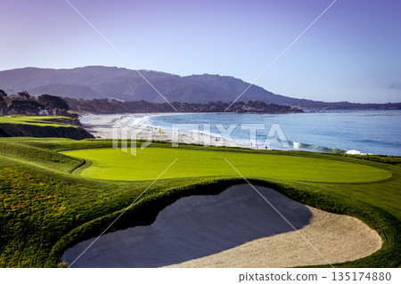 Pebble Beach golf course, Monterey, California, usa 135174880