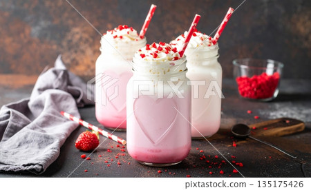 strawberry smoothie with mint strawberry smoothie with mint 135175426