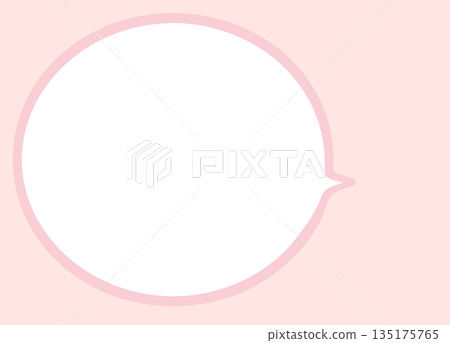 Speech bubble, round, pink, with a margin. Speech bubble, round, pink, with a margin. 135175765