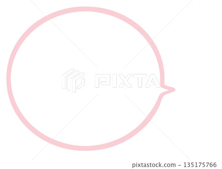 Speech bubble, round, pink, margin Speech bubble, round, pink, margin 135175766