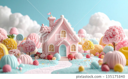 色彩繽紛的糖果屋 135175840