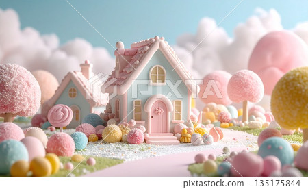 色彩繽紛的糖果屋 135175844
