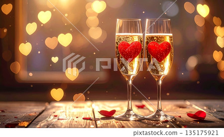composite image of champagne flutes 135175921