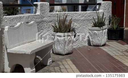 Charming Outdoor Bench and Planters in Tenerife 135175983