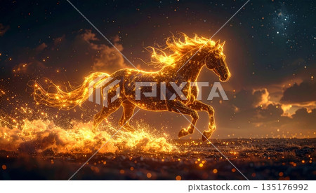 Beautiful horse background, abstract illustration. Beautiful horse background, abstract illustration. 135176992