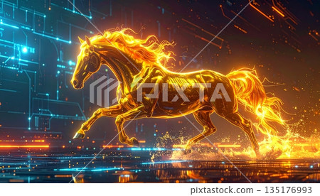 Beautiful horse background, abstract illustration. Beautiful horse background, abstract illustration. 135176993