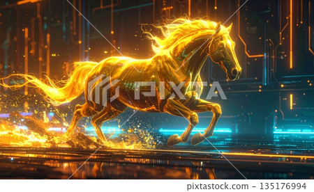 Beautiful horse background, abstract illustration. Beautiful horse background, abstract illustration. 135176994