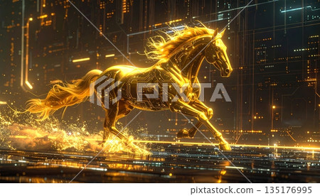 Beautiful horse background, abstract illustration. Beautiful horse background, abstract illustration. 135176995
