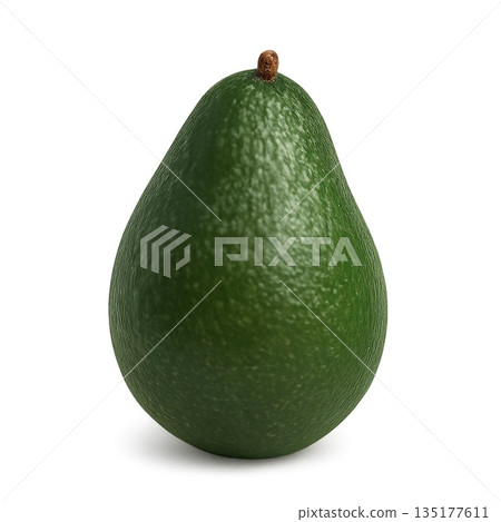 A realistic cut-out illustration of an avocado with a transparent background 135177611