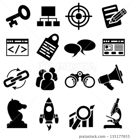 SEO Business Icon Set 135177655