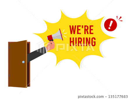 Job offer banner design stock illustration Job offer banner design stock illustration 135177683
