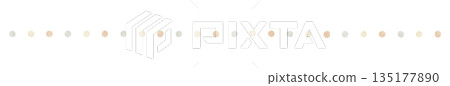 Watercolor pastel polka dot decorative line (beige color) 135177890