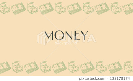 Horizontal template with border of dollar bills Horizontal template with border of dollar bills 135178174