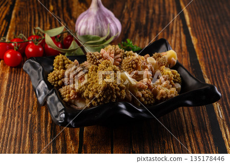 Vegan dietary steamed romanesco cabbage Vegan dietary steamed romanesco cabbage 135178446