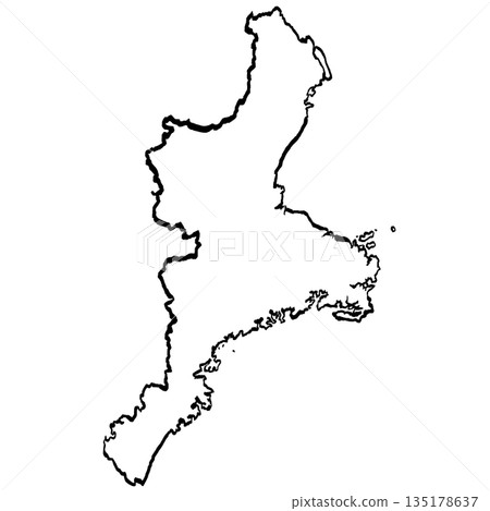 三重縣地圖插圖（筆觸風格） 135178637