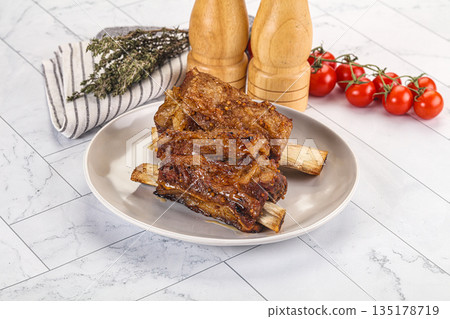 Baked beef ribs with marinade Baked beef ribs with marinade 135178719