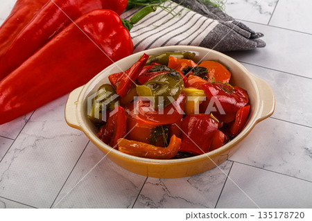 Marinated bell pepper paprika snack 135178720