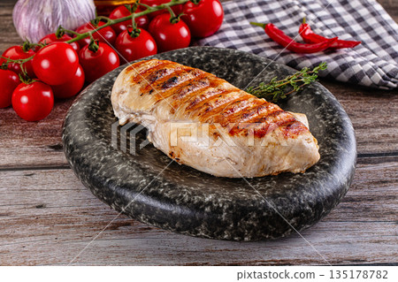 Grilled chicken breast fillet steak Grilled chicken breast fillet steak 135178782