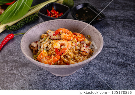 Stir fried rice with seafood Stir fried rice with seafood 135178856
