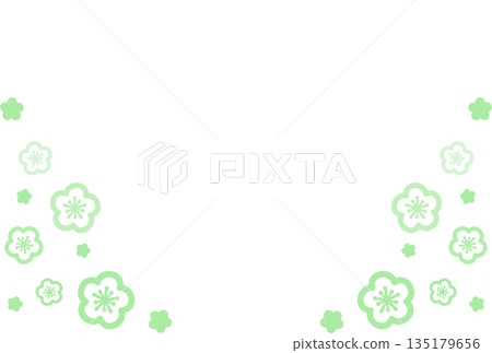 淺綠色兩種花卉的簡約插畫背景素材 淺綠色兩種花卉的簡約插畫背景素材 135179656